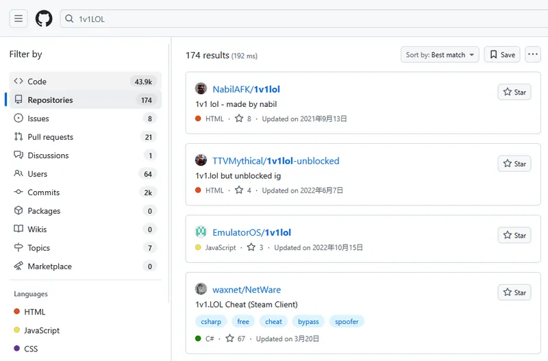 find 1v1.lol unblocked site in github