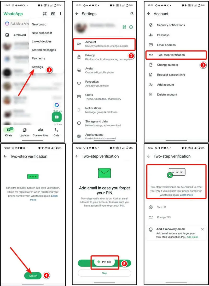 enable two-step verification pin