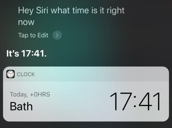 hey siri What time is it now