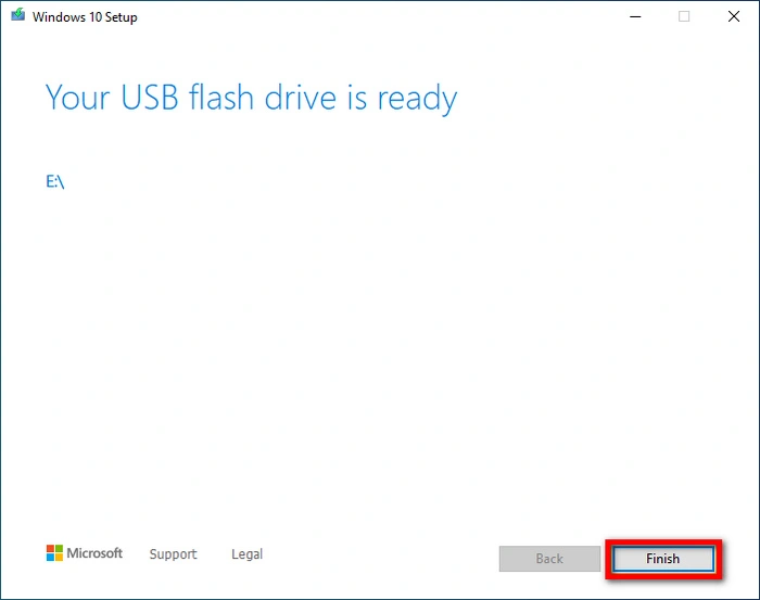 successfully create windows installation media
