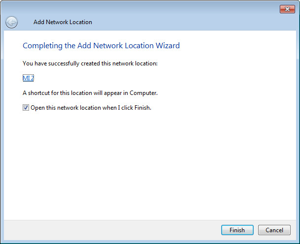 add network location step 5