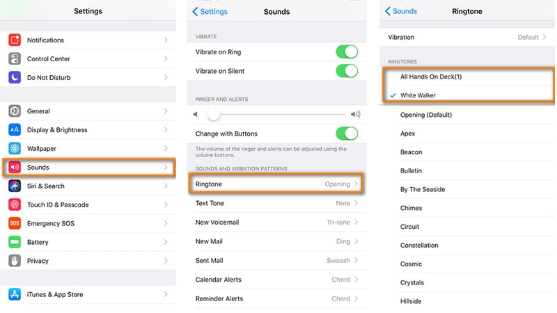find Sounds setting on iPhone XS
