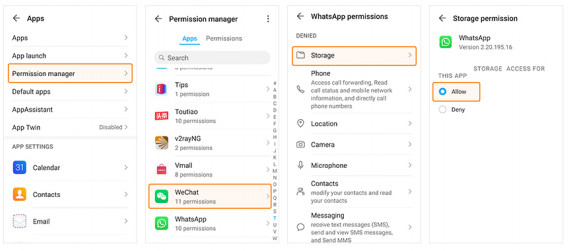 open whatsapp permission