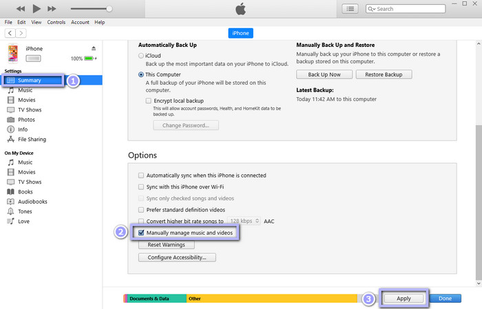 Change iTunes settings