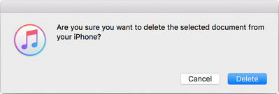 Delete iPhone/iPad/iPod Touch Documents in iTunes