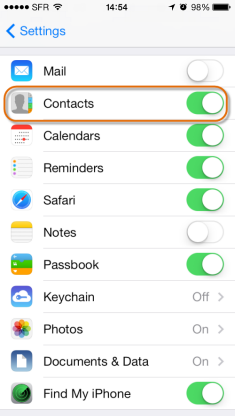 Backup iPhone Contacts with iCloud