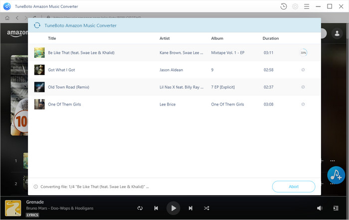 start converting amazon music