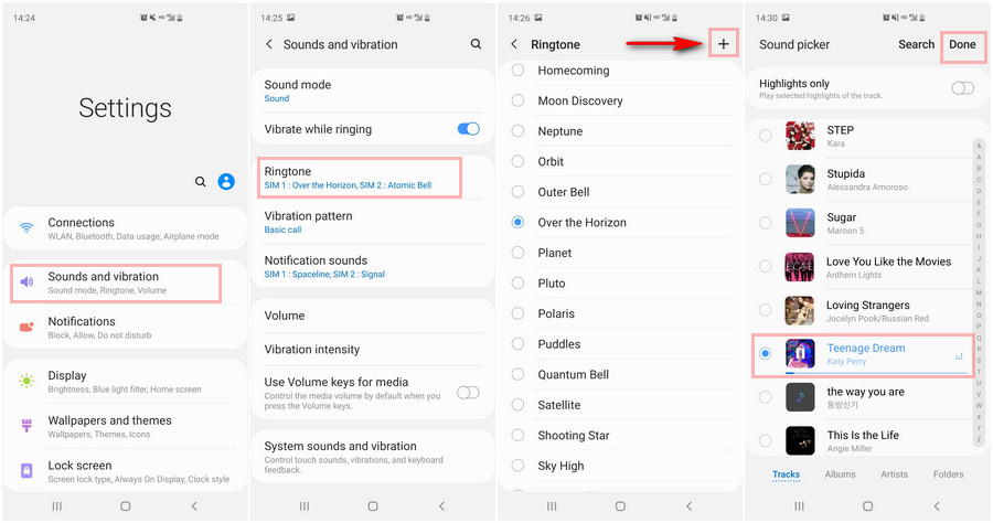 import ringtones to Samsung Galaxy Note 10