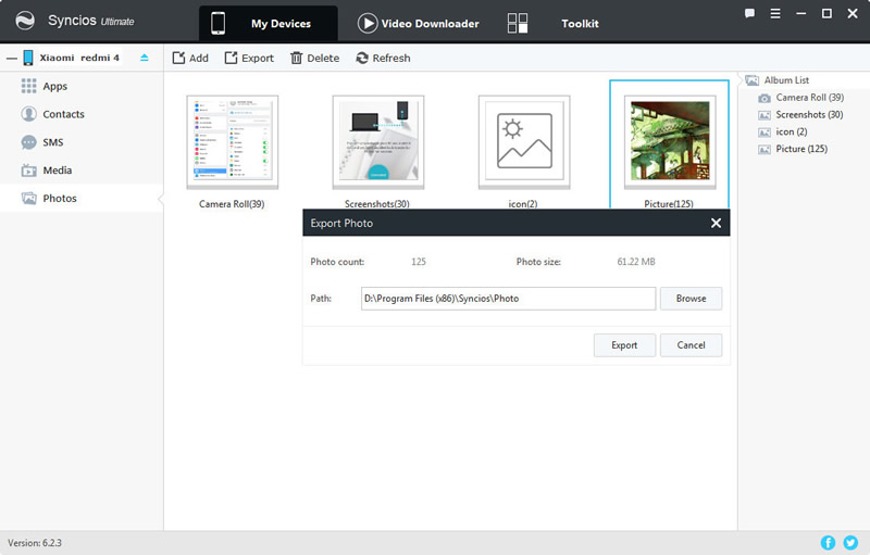 export xiaomi redmi 4 photo folder