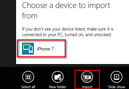 import iphone 7 photos to win 8