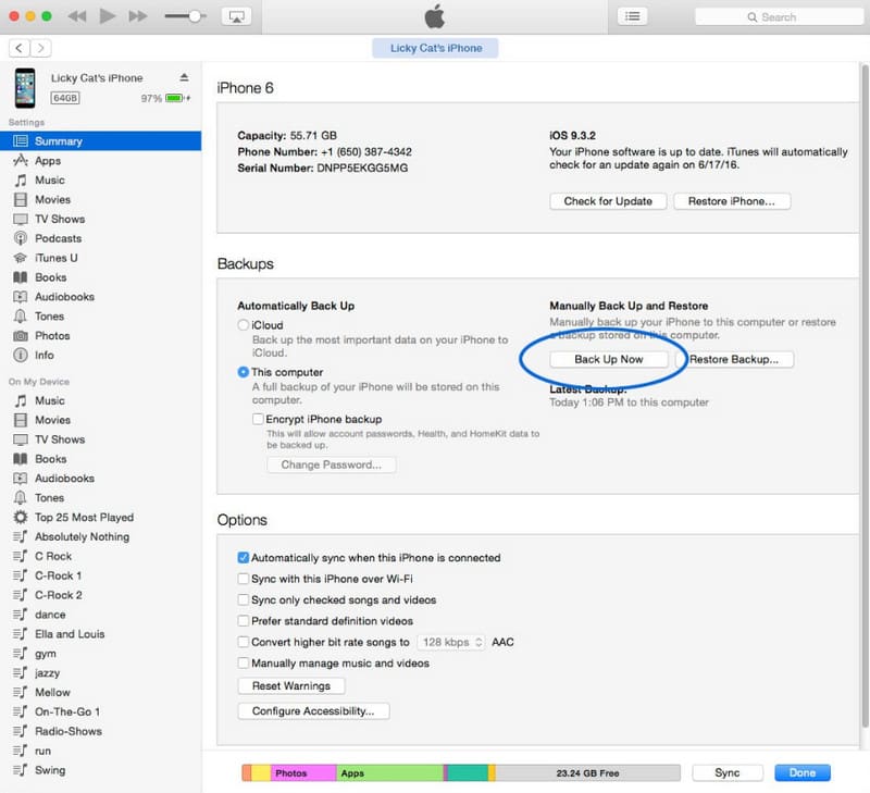 iTunes backup