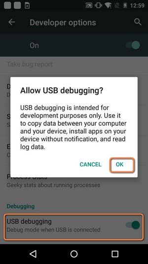 enable debugging mode on moto g