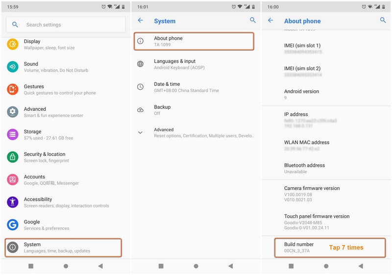 enable debugging mode on Nokia