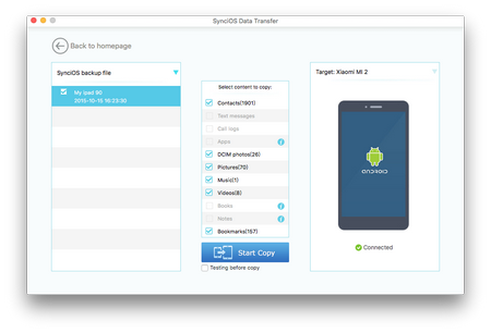 transfer data from mac to android