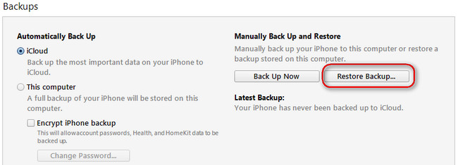 restore itunes backup