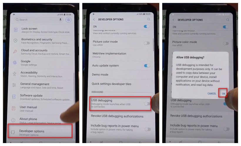 Enable Debugging Mode on Samsung Galaxy A6+