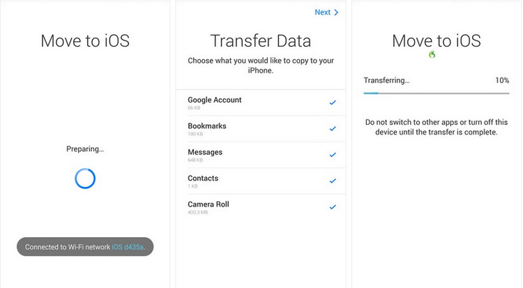 copy files from Samsung to iPhone 12