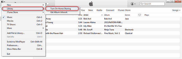 Share iTunes library on local network