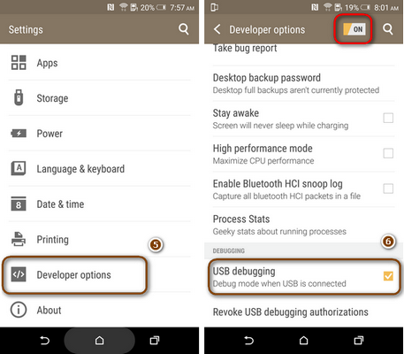 usb debugging on htc one m9