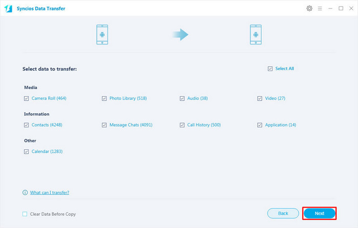 Select Samsung data to Xiaomi Redmi Note 6 Pro