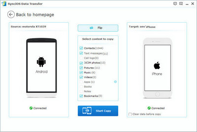 transfer android boomarks to iphone