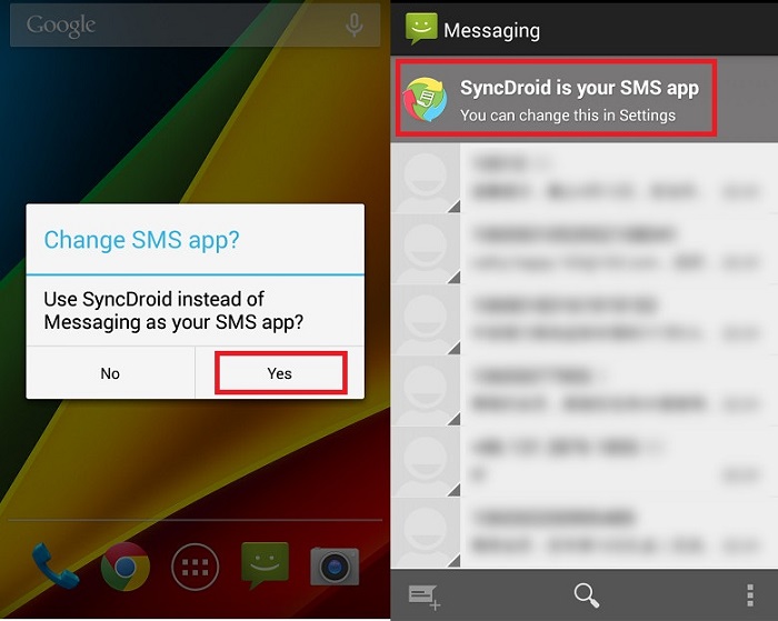 change default messaging app on galaxy s6