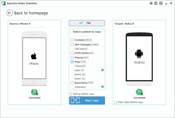 iPhone to Nokia 8 Transfer