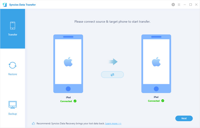 transfer ipad to ipad pro using Data Transfer tool