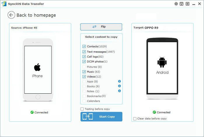 sync old iphone to OPPO R9