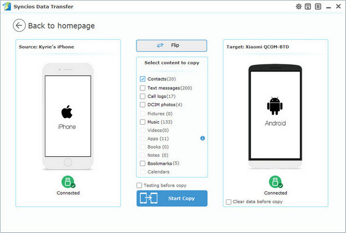 move iphone contacts to andorid