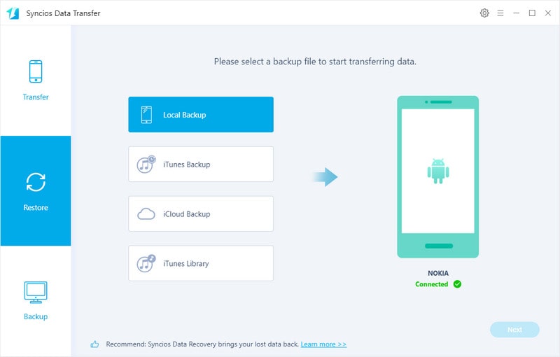 select nokia data transfer to computer