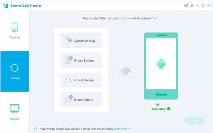 restore samsung backups to xiaomi mi a1