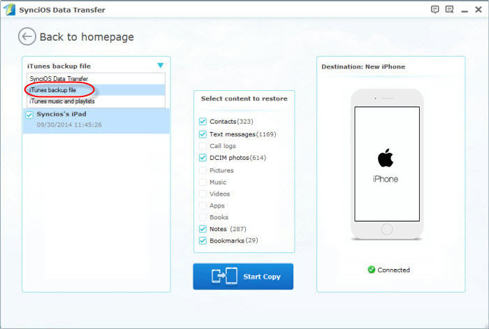 Syncios iOS to Android Transfer