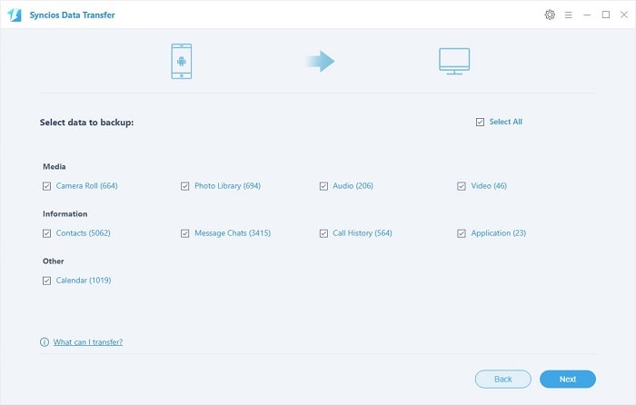 choose data to backup to pc from huawei p10