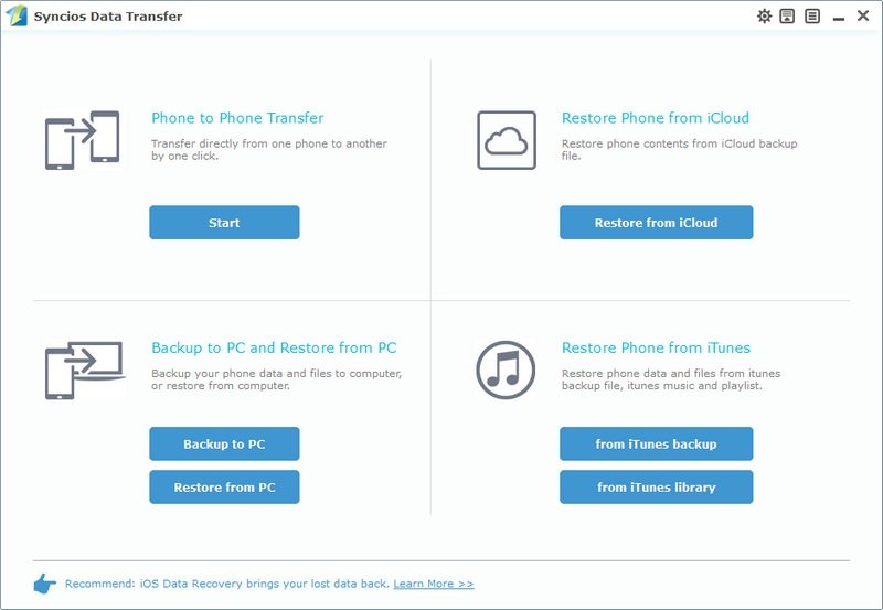 Syncios data transfer