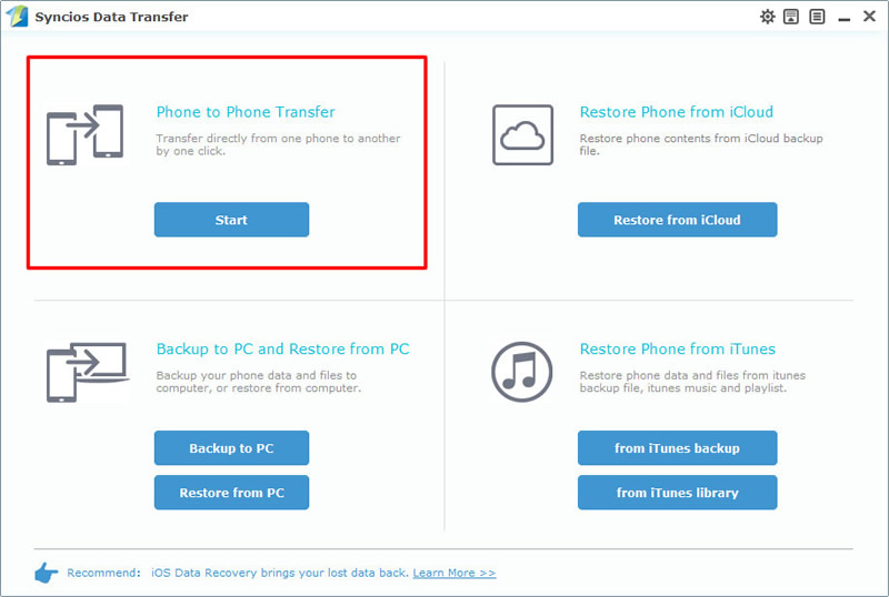 syncios data transfer phone to phone transfer