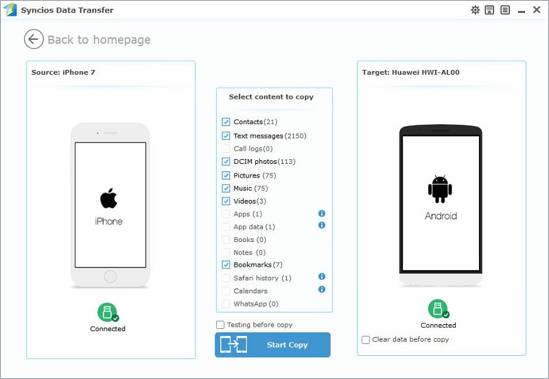 transfer data from iPhone to Huawei