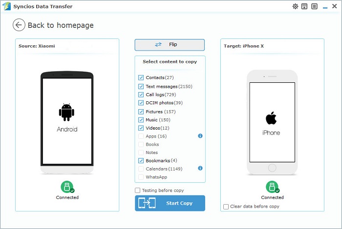 transfer data from Huawei to iPhone X