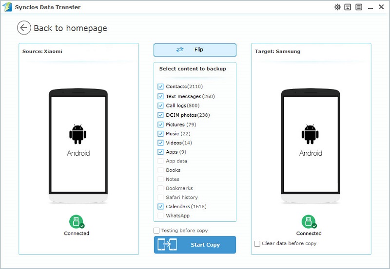 sync xiaomi data to samsung galaxy s9