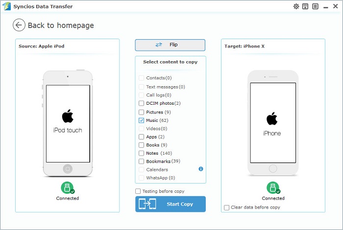 sync iPod music to iPhone X