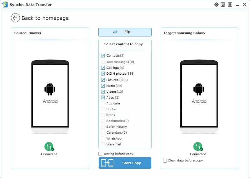 sync Huawei to Samsung Galaxy S10