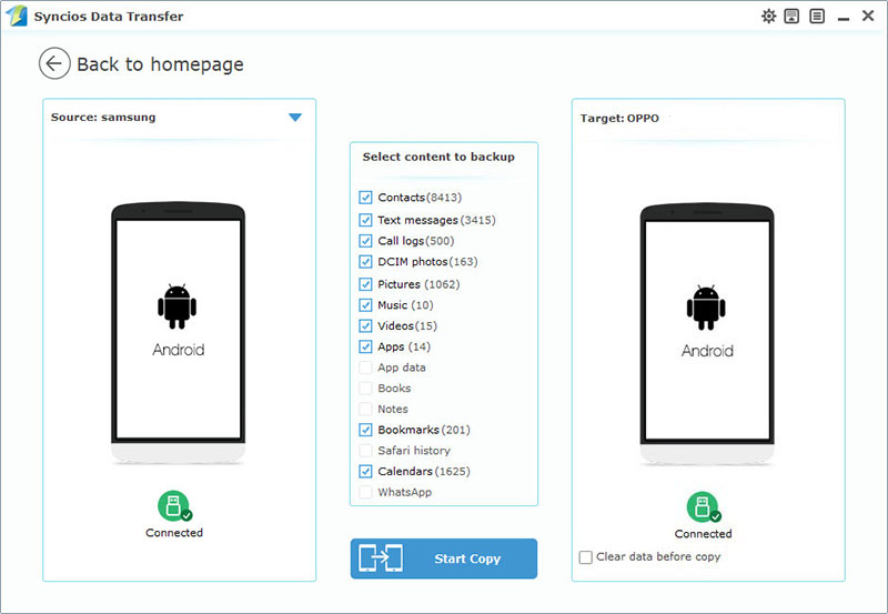 sync Samsung data to Oppo Find X