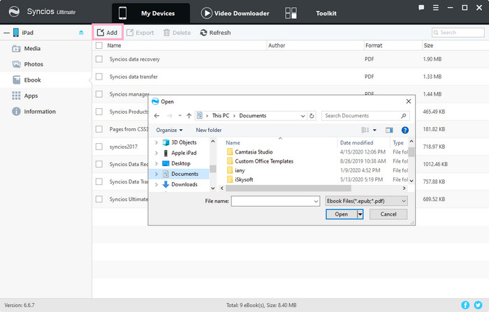 Add ebook from PC to iPad