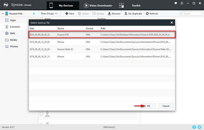 transfer contacts from Huawei to P40