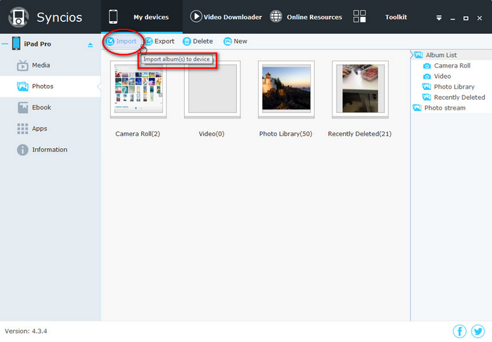 Import Albums to iPad Pro