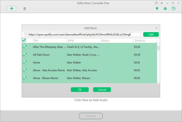 Add Spotify Songs or Playlist to Sidify