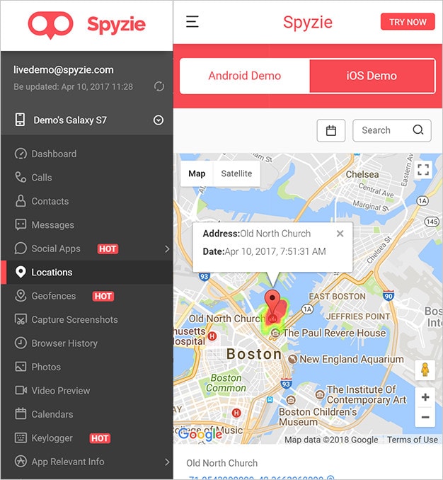 how spyzie spy location