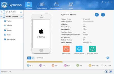 syncios iPod transfer