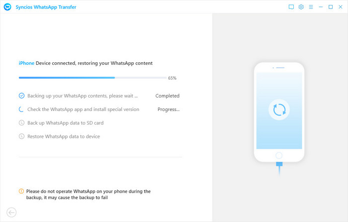 data to whatsapp from phone